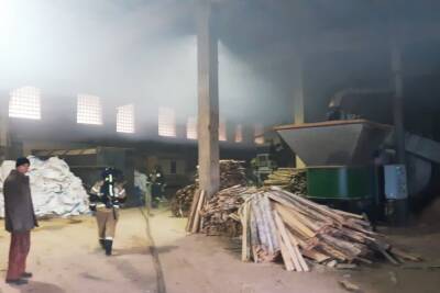 В Крестцах горел завод по производству пеллет