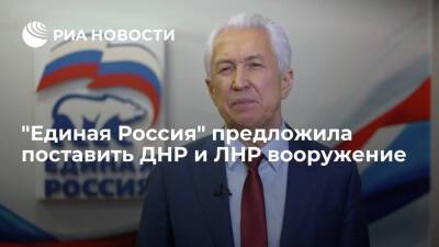 "Единая Россия" попросила власти страны поставить ДНР и ЛНР вооружение
