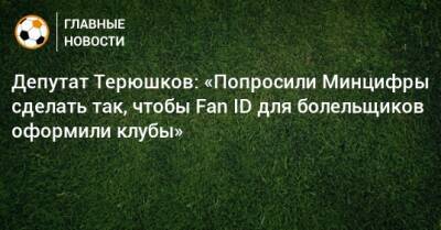 Депутат Терюшков: «Попросили Минцифры сделать так, чтобы Fan ID для болельщиков оформили клубы»