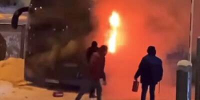В Москве загорелся электробус
