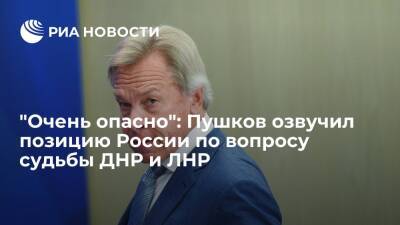 Сенатор Пушков: на сегодняшний день не стоит вопрос о политическом признании ДНР и ЛНР