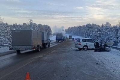 В Красноярском крае водитель Honda погибла после столкновения с грузовиками
