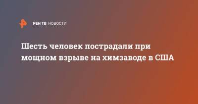 Шесть человек пострадали при мощном взрыве на химзаводе в США