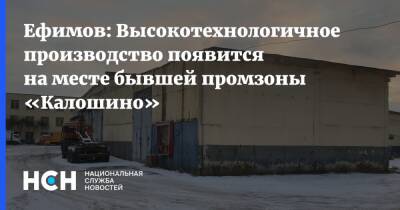 Ефимов: Высокотехнологичное производство появится на месте бывшей промзоны «Калошино»
