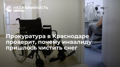 Прокуратура в Краснодаре проверит, почему инвалиду пришлось чистить снег во дворе