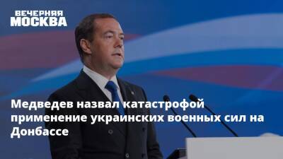 Медведев назвал катастрофой применение украинских военных сил на Донбассе