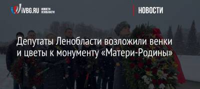 Депутаты Ленобласти возложили венки и цветы к монументу «Матери-Родины»