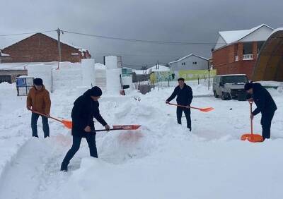 Рязанские депутаты попозировали с лопатами на фоне крепости, построенной местными жителями