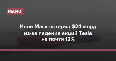 Илон Маск потерял $24 млрд из-за падения акций Tesla на почти 12%