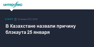 В Казахстане назвали причину блэкаута 25 января