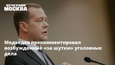 Медведев прокомментировал возбужденные «за шутки» уголовные дела