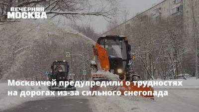 Москвичей предупредили о трудностях на дорогах из-за сильного снегопада