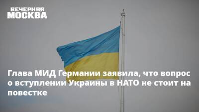 Глава МИД Германии заявила, что вопрос о вступлении Украины в НАТО не стоит на повестке