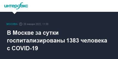 В Москве за сутки госпитализированы 1383 человека с COVID-19