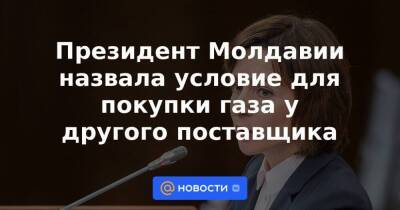 Президент Молдавии назвала условие для покупки газа у другого поставщика