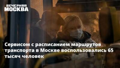 Сервисом с расписанием маршрутов транспорта в Москве воспользовались 65 тысяч человек