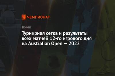 Australian Open — 2022, 28 января, турнирная сетка и результаты всех матчей
