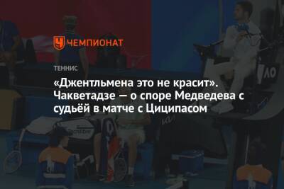 «Джентльмена это не красит». Чакветадзе — о споре Медведева с судьёй в матче с Циципасом