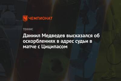 Даниил Медведев высказался об оскорблениях в адрес судьи в матче с Циципасом