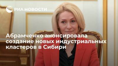 Вице-премьер Абрамченко: в Сибири появятся восемь новых индустриальных кластеров