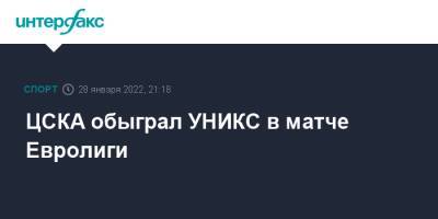 ЦСКА обыграл УНИКС в матче Евролиги
