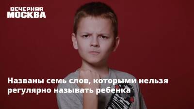 Названы семь слов, которыми нельзя регулярно называть ребенка - vm.ru