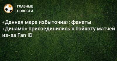 «Данная мера избыточна»: фанаты «Динамо» присоединились к бойкоту матчей из-за Fan ID