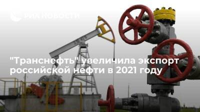 Экспорт российской нефти по системе "Транснефти" в декабре вырос на 12,5% в 2021 году