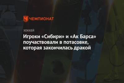 Игроки «Сибири» и «Ак Барса» поучаствовали в потасовке, которая закончилась дракой