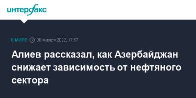 Ильхам Алиев - Михаил Гусман - Азербайджан - Алиев рассказал, как Азербайджан снижает зависимость от нефтяного сектора - interfax.ru - Москва - Россия - Азербайджан