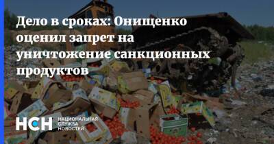 Дело в сроках: Онищенко оценил запрет на уничтожение санкционных продуктов