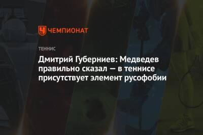 Дмитрий Губерниев: Медведев правильно сказал — в теннисе присутствует элемент русофобии