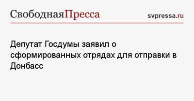 Депутат Госдумы заявил о сформированных отрядах для отправки в Донбасс