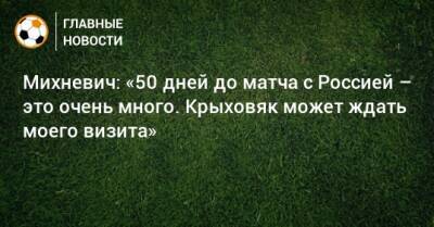 Михневич: «50 дней до матча с Россией – это очень много. Крыховяк может ждать моего визита»
