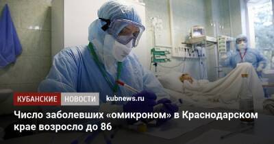 Число заболевших «омикроном» в Краснодарском крае возросло до 86