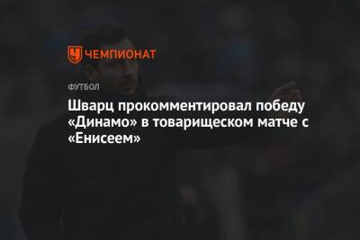 Шварц прокомментировал победу «Динамо» в товарищеском матче с «Енисеем»