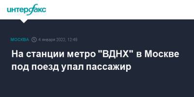 На станции метро "ВДНХ" в Москве под поезд упал пассажир