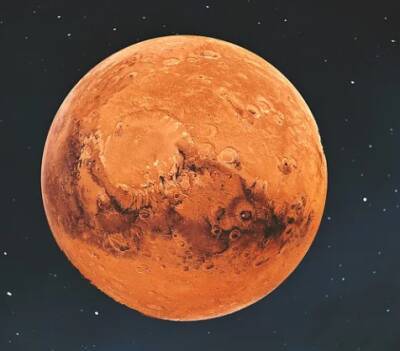 В Сети опубликована фотография заполненного водяным льдом кратера на Марсе
