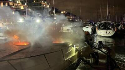 Три яхты сгорели в Герцлии: фото, видео