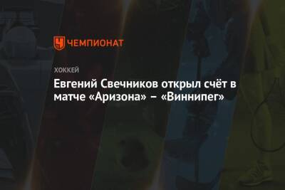 Евгений Свечников открыл счёт в матче «Аризона» – «Виннипег»