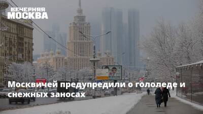 Москвичей предупредили о гололеде и снежных заносах