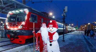 Праздничный поезд Деда Мороза проехал через Чехов