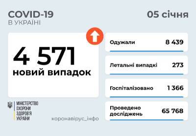 Коронавирус в Украине: 4 571 новый случай и 273 смерти