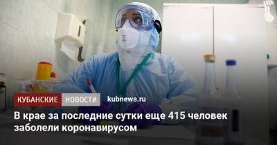 В крае за последние сутки еще 415 человек заболели коронавирусом - kubnews.ru - Анапа - Сочи - Краснодар - Славянск - Новороссийск - Крымск - Геленджик - Кореновск - Павловск - Белореченск - Северск - Лабинск - район Динский - Апшеронск - Абинск - Тимашевск