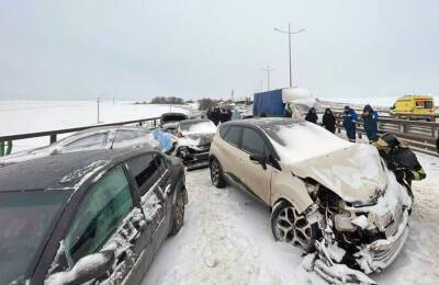 В Тульской области столкнулись около 50 автомобилей