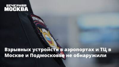 Взрывных устройств в аэропортах и ТЦ в Москве и Подмосковье не обнаружили