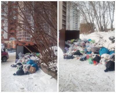 В Новосибирске жители пожаловались на кучи мусора во дворе в Октябрьском районе