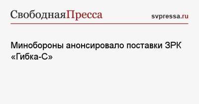 Минобороны анонсировало поставки ЗРК «Гибка-С»