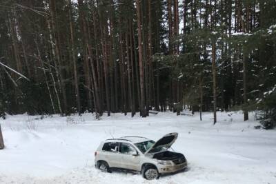В Тверской области водитель и пассажирка получили травмы, вылетев в кювет