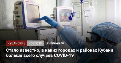 Стало известно, в каких городах и районах Кубани больше всего случаев COVID-19